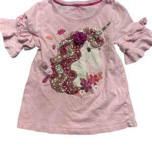 Isaac Mizrahi Pink Glitter Unicorn Tee